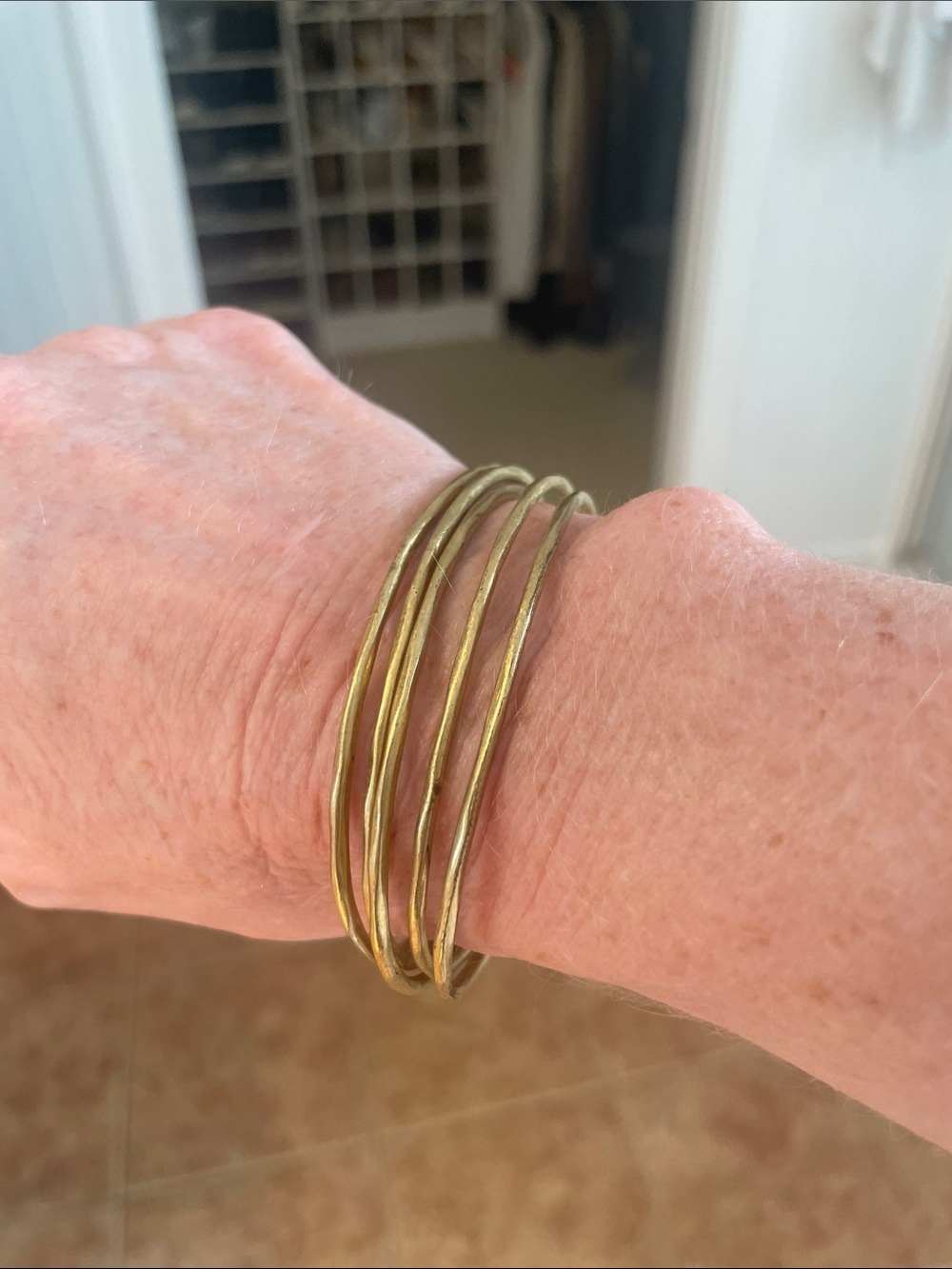 Stella & Dot Gold Triple Bangle Bracelet - Picture 5 of 7